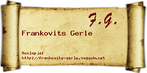 Frankovits Gerle névjegykártya